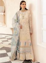 Faux Georgette Beige Traditional Wear Embroidery Work Pakistani Suit